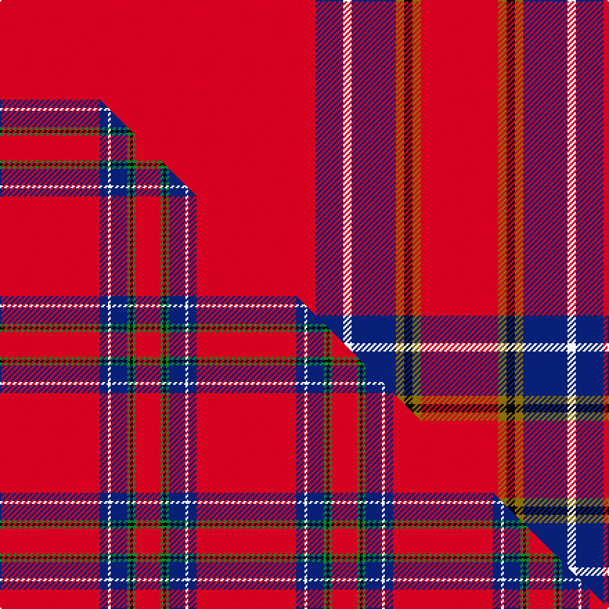 this sett (top) woven against the master sett (bottom)