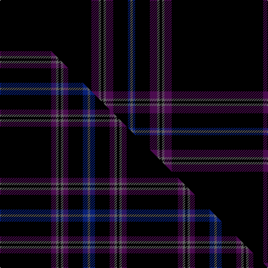 this sett (top) woven against the master sett (bottom)